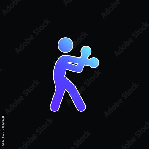 Boxing Silhouette blue gradient vector icon