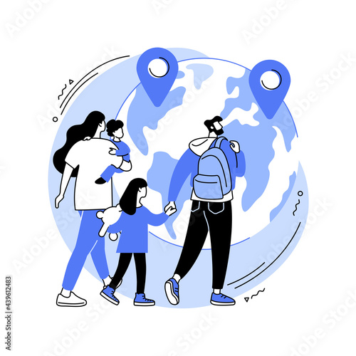 Refugees abstract concept vector illustration.