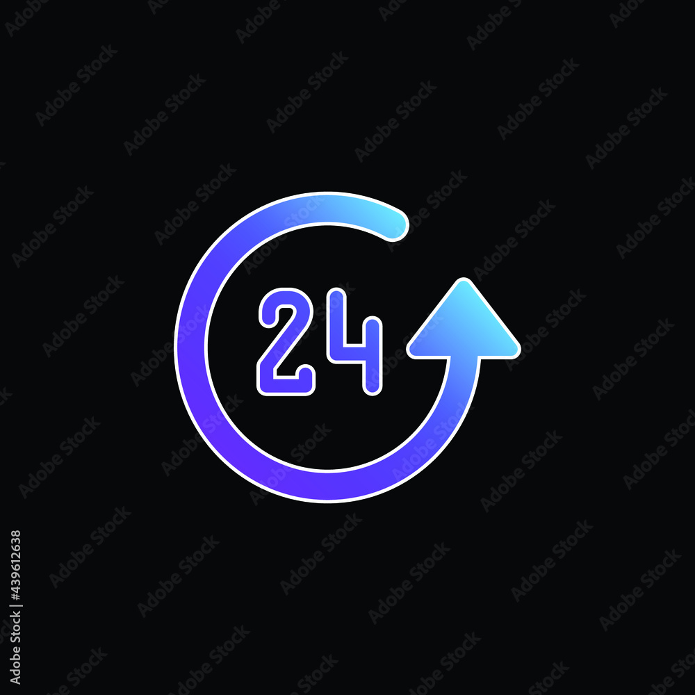 24 Hours blue gradient vector icon 24 Hours blue gradient vector icon