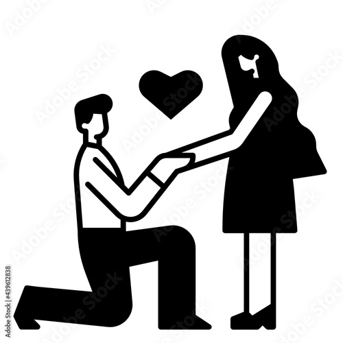 marriage proposal wedding icon