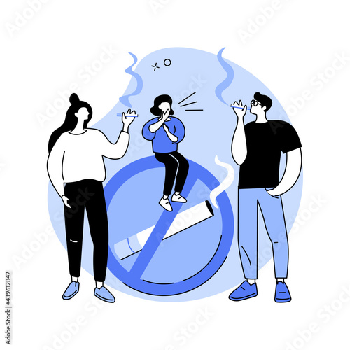 Smoking cigarettes abstract concept vector illustration.