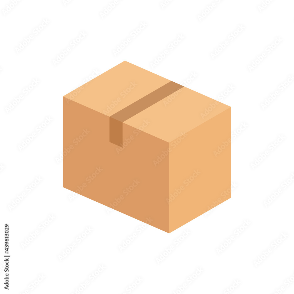 Cardboard box. Isometric style. Carton packaging closed container. Vector isolated on white Cardboard box. Isometric style. Carton packaging closed container. Vector isolated on white