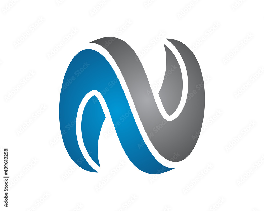 N letter curve logo template 2 N letter curve logo template 2