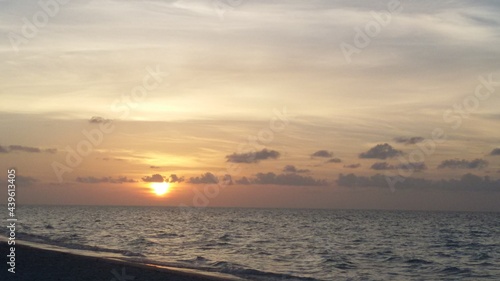 Sunset over the sea. Cuba