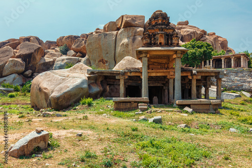 Ancient ruins of Hampi. Sule Bazaar, Hampi, Karnataka, India