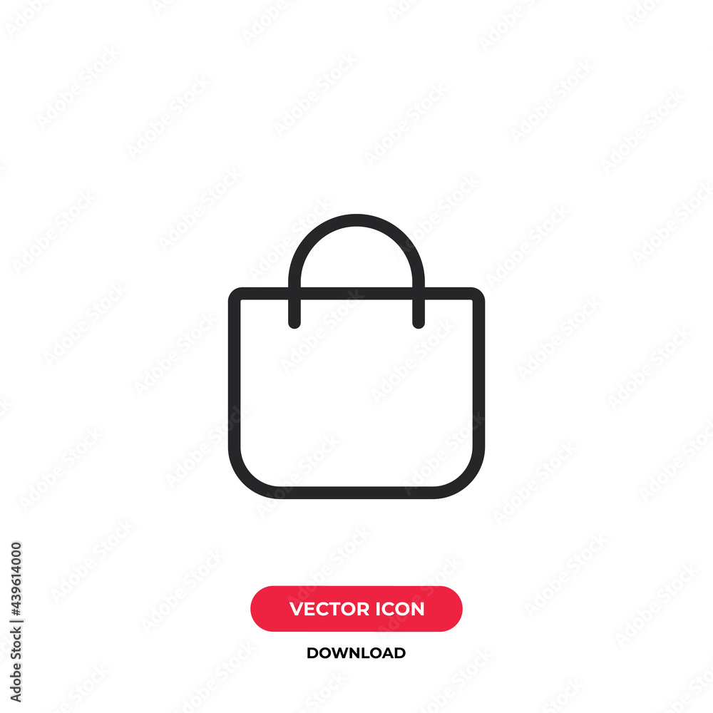 Shopping bag icon vector. Bag sign Shopping bag icon vector. Bag sign