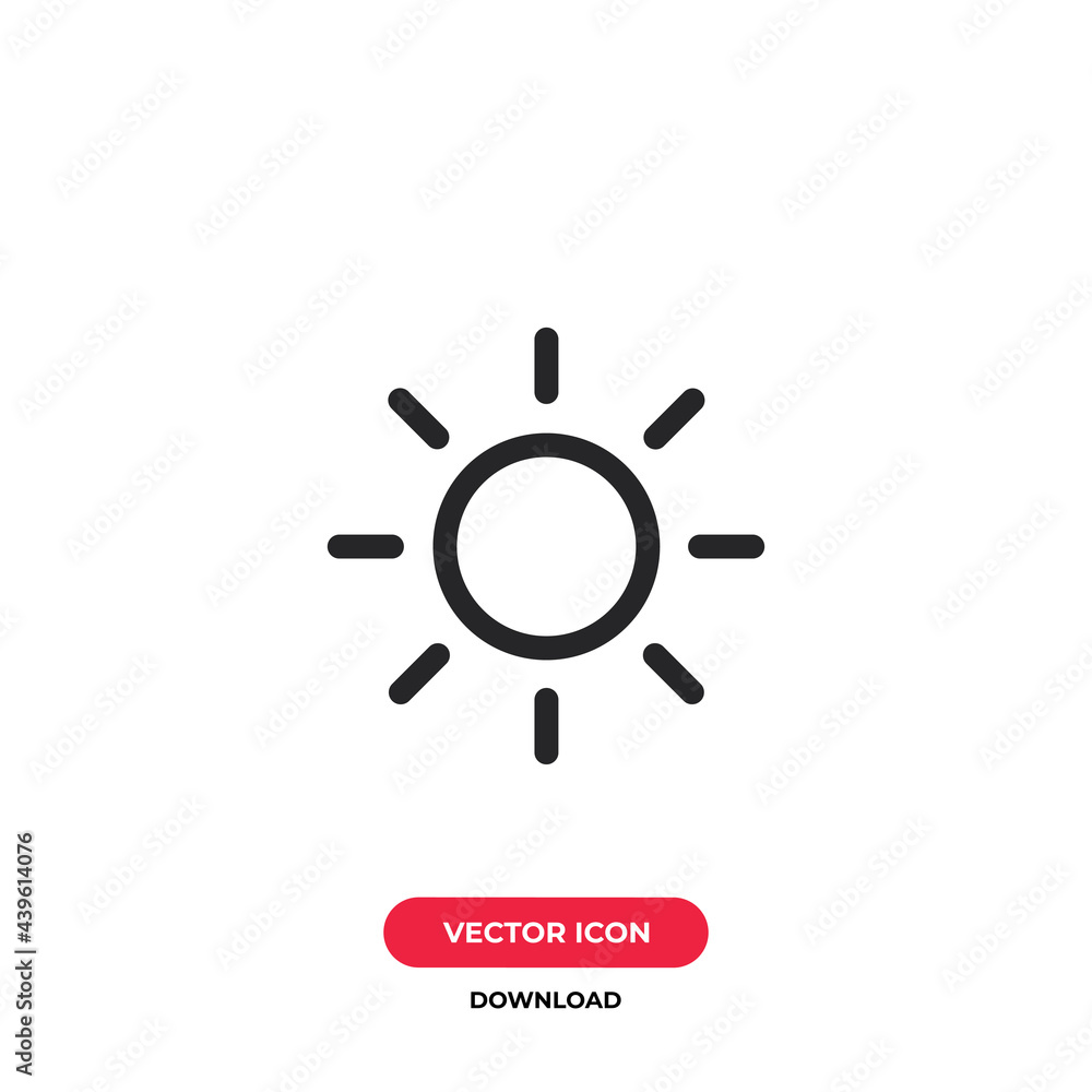 Sun icon vector. Sunshine sign Sun icon vector. Sunshine sign