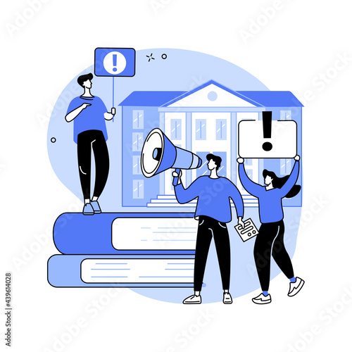 Student activism abstract concept vector illustration.