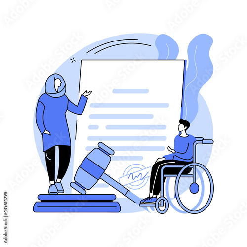 Anti-discrimination law abstract concept vector illustration.
