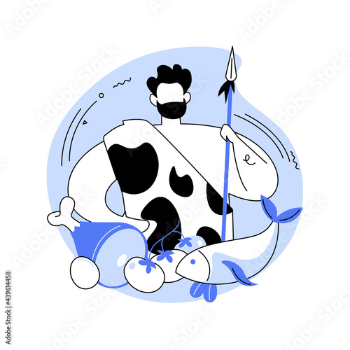 Paleo diet abstract concept vector illustration.