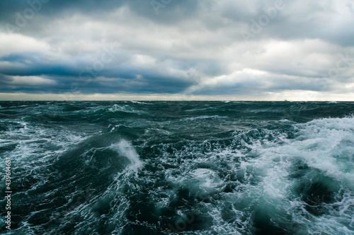 Fotografie, Obraz Ocean storm. Storm waves in the open ocean. Not a calm open sea.