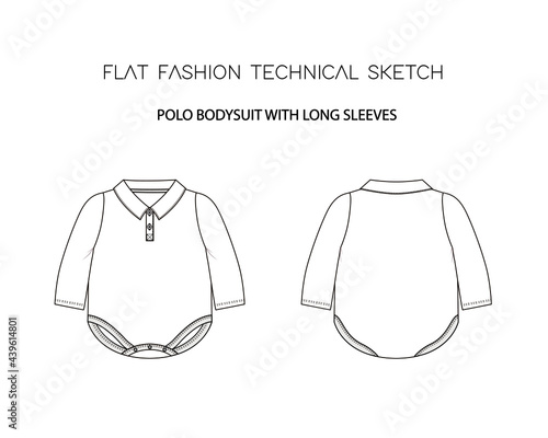 POLO BODYSUIT WITH LONG SLEEVES 