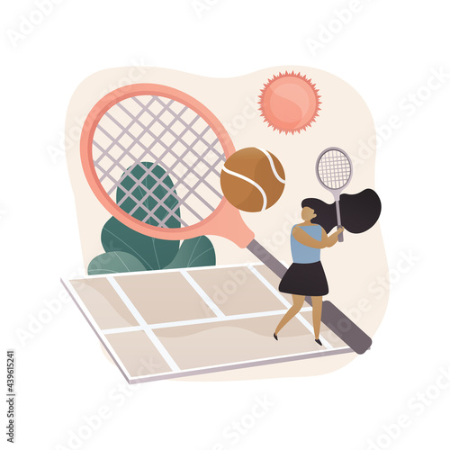 Tennis camp abstract concept vector illustration.