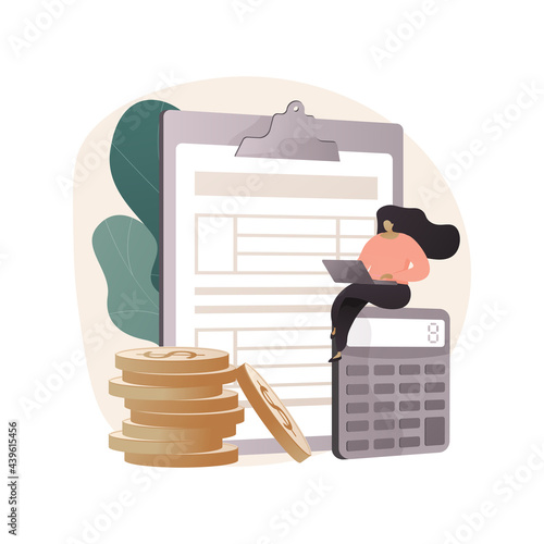 Doing your taxes abstract concept vector illustration.