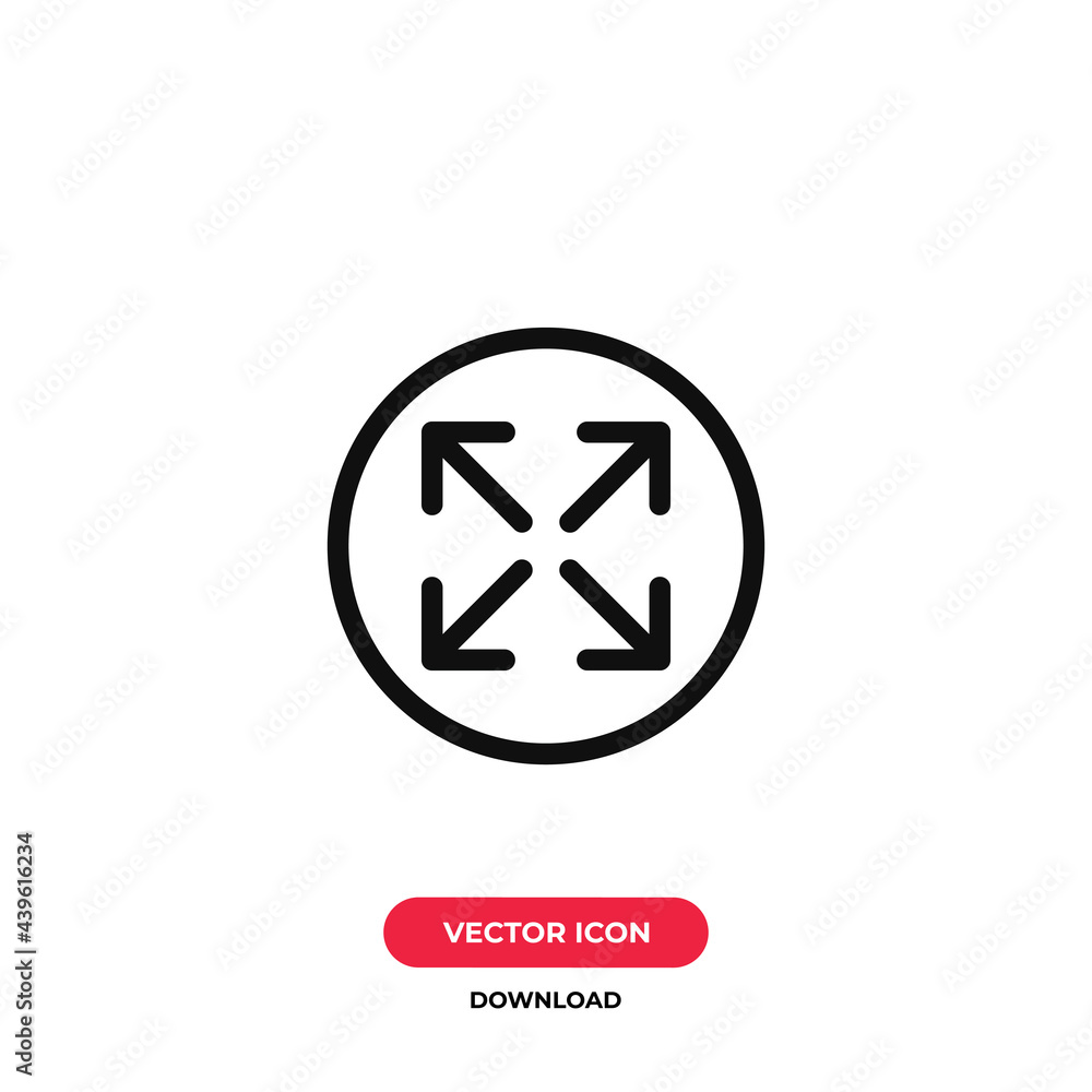 Fullscreen icon vector. Maximize sign Fullscreen icon vector. Maximize sign