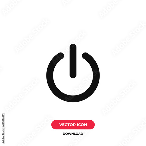 Power icon vector. Power button sign