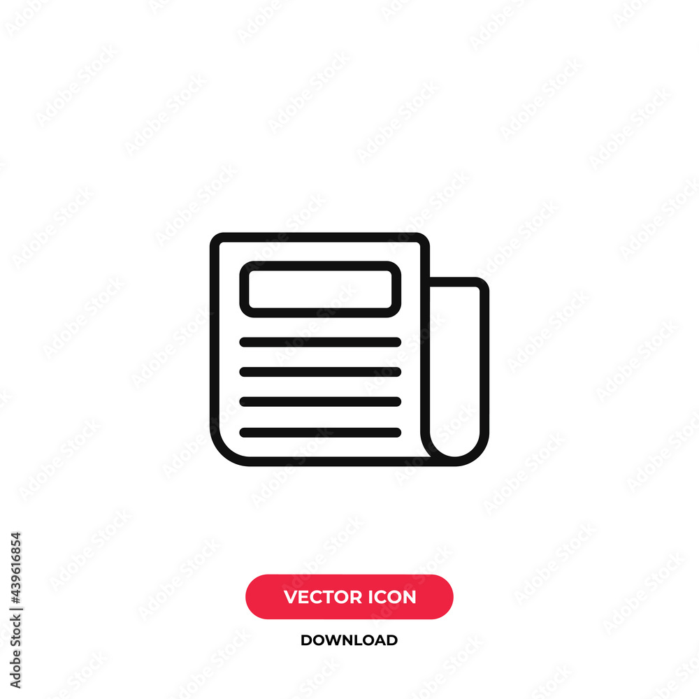 Newspaper icon vector. News sign Newspaper icon vector. News sign
