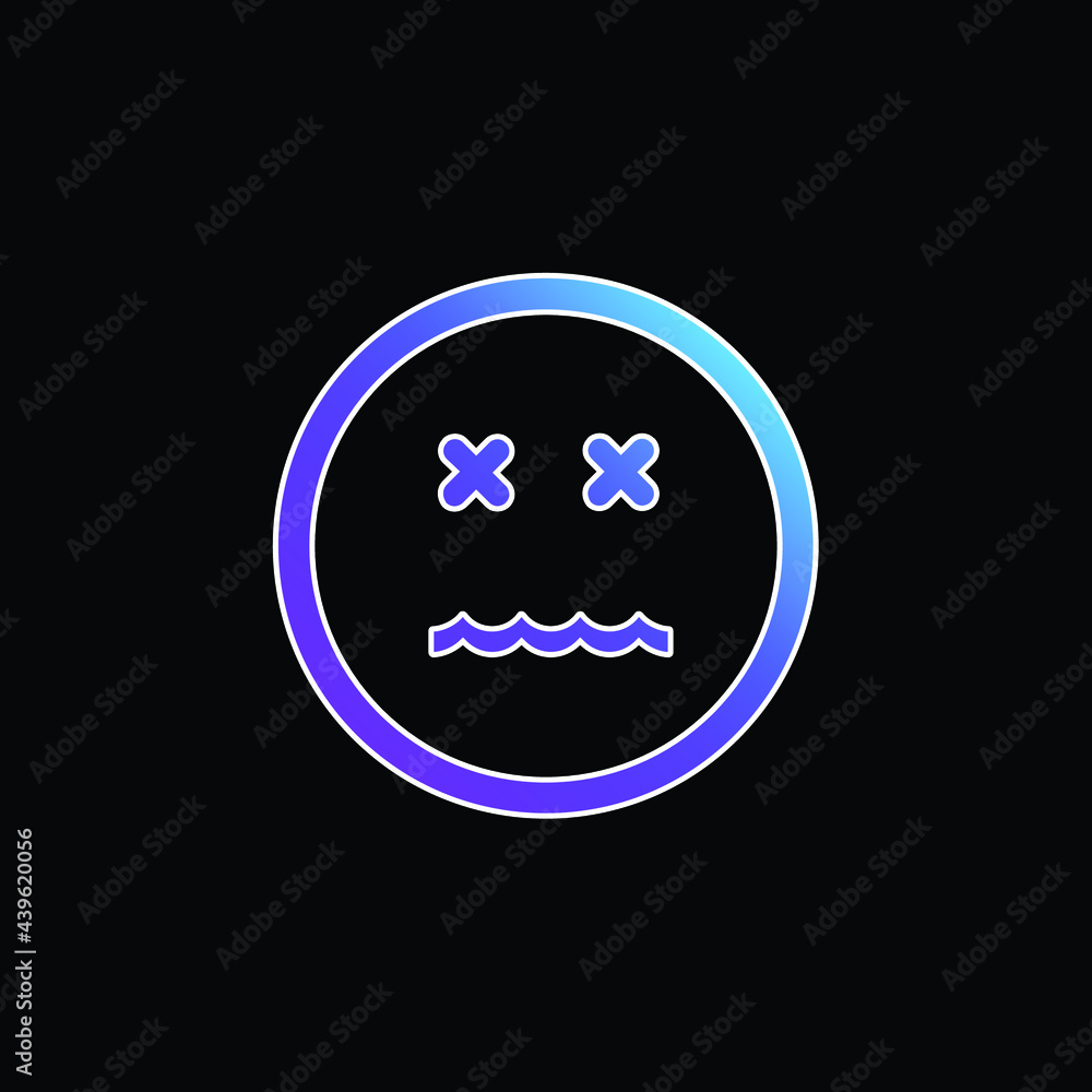 Annulled Emoticon Square Face blue gradient vector icon Annulled Emoticon Square Face blue gradient vector icon