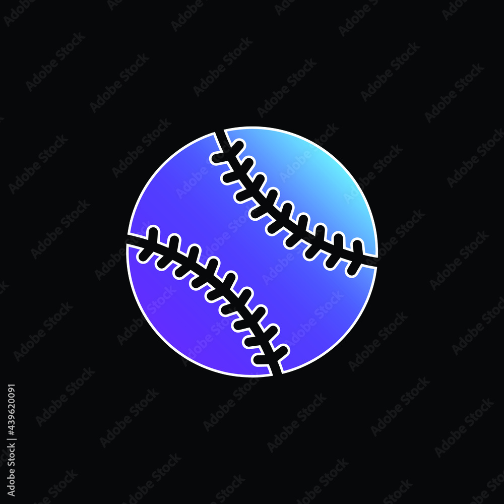 Baseball blue gradient vector icon Baseball blue gradient vector icon