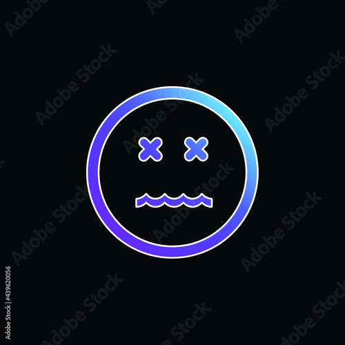 Annulled Emoticon Square Face blue gradient vector icon