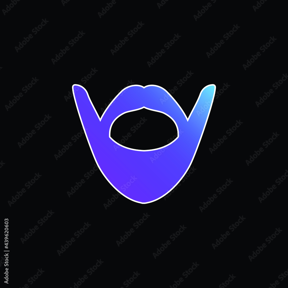 Beard blue gradient vector icon