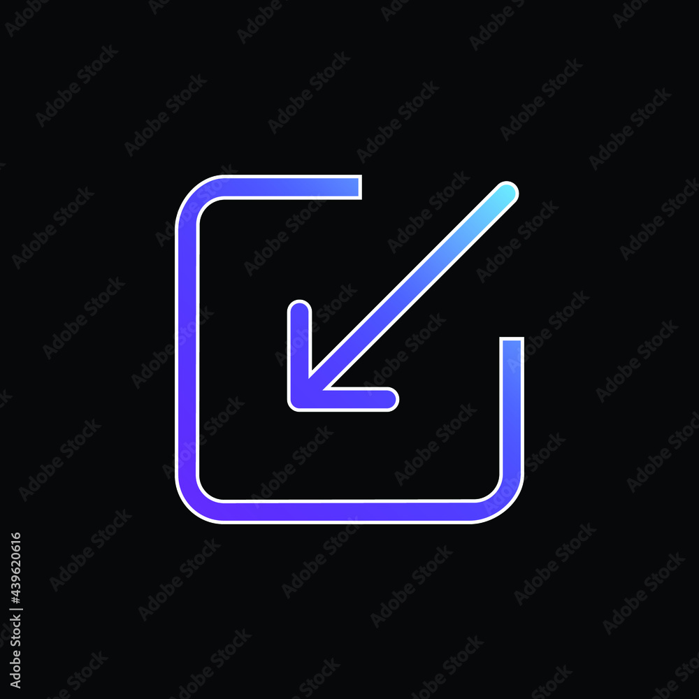 Arrow Entering Into Square blue gradient vector icon Arrow Entering Into Square blue gradient vector icon