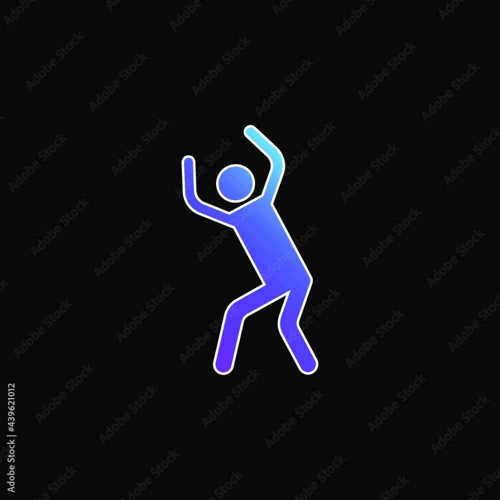 Angry Silhouette blue gradient vector icon