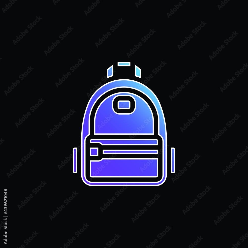 Backpack blue gradient vector icon Backpack blue gradient vector icon