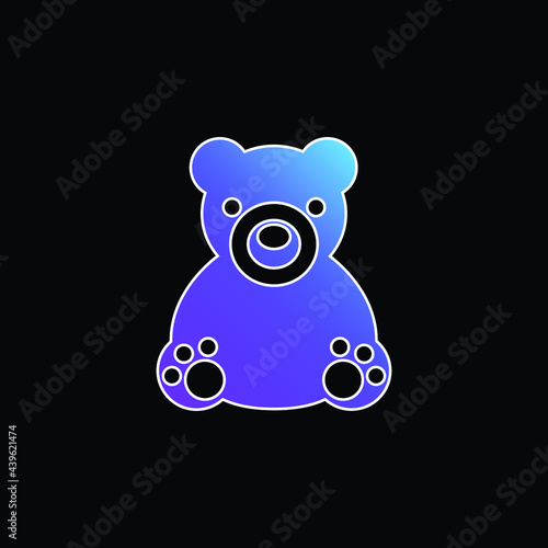Bear blue gradient vector icon