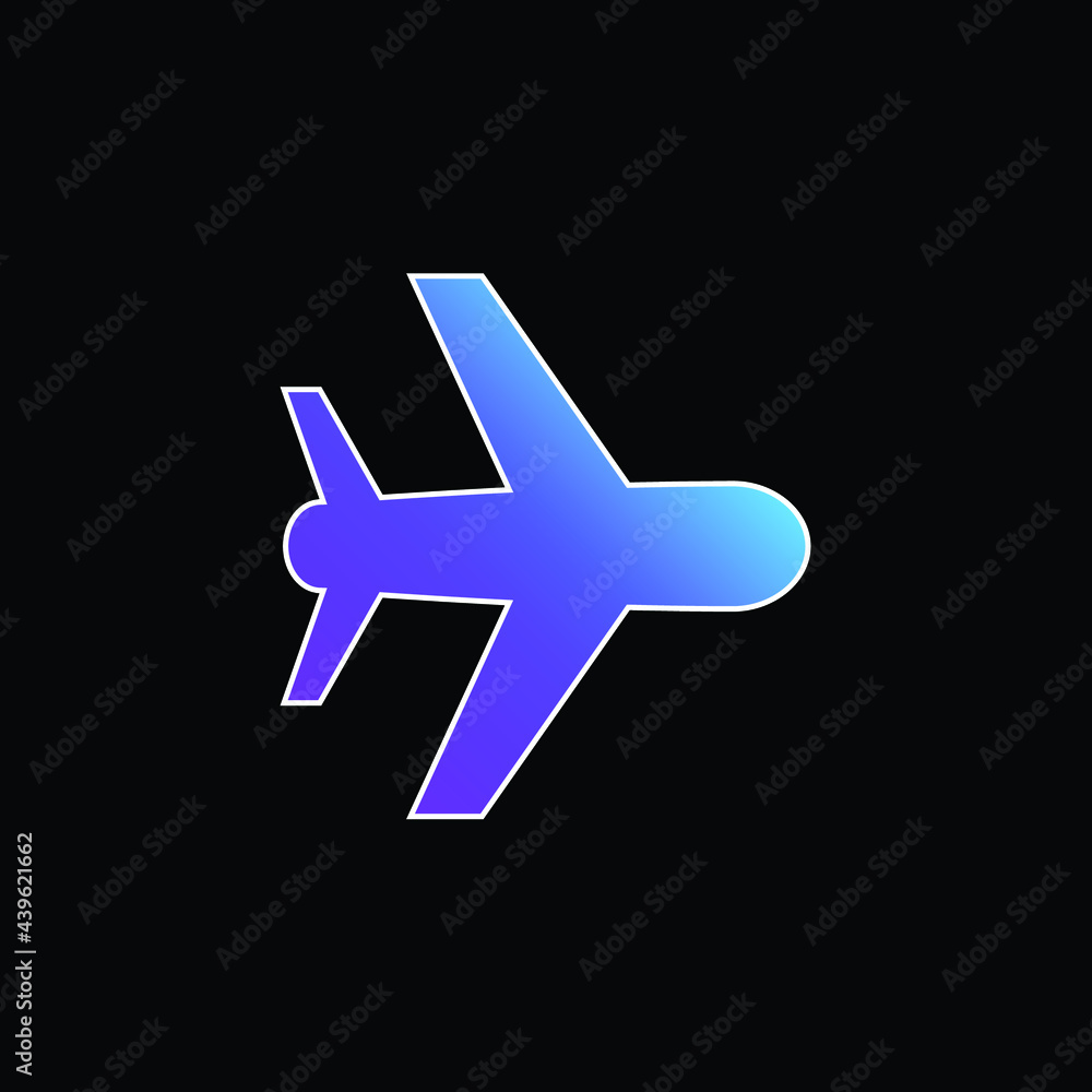 Aeroplane blue gradient vector icon Aeroplane blue gradient vector icon
