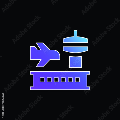 Airport blue gradient vector icon