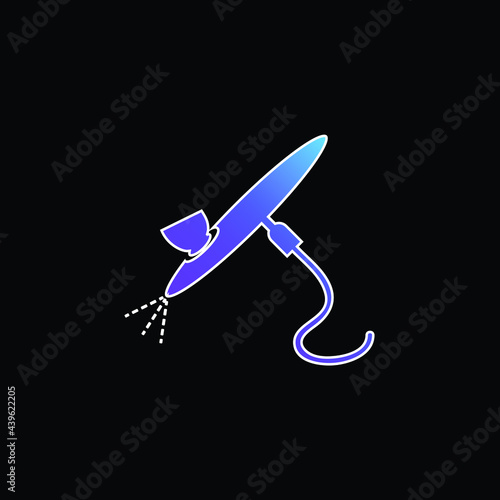 Airbrush Painting Tool blue gradient vector icon