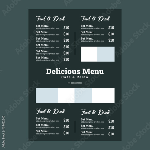 Flyer menu design template editable file vector