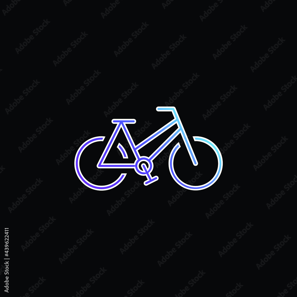 Bicycle blue gradient vector icon Bicycle blue gradient vector icon