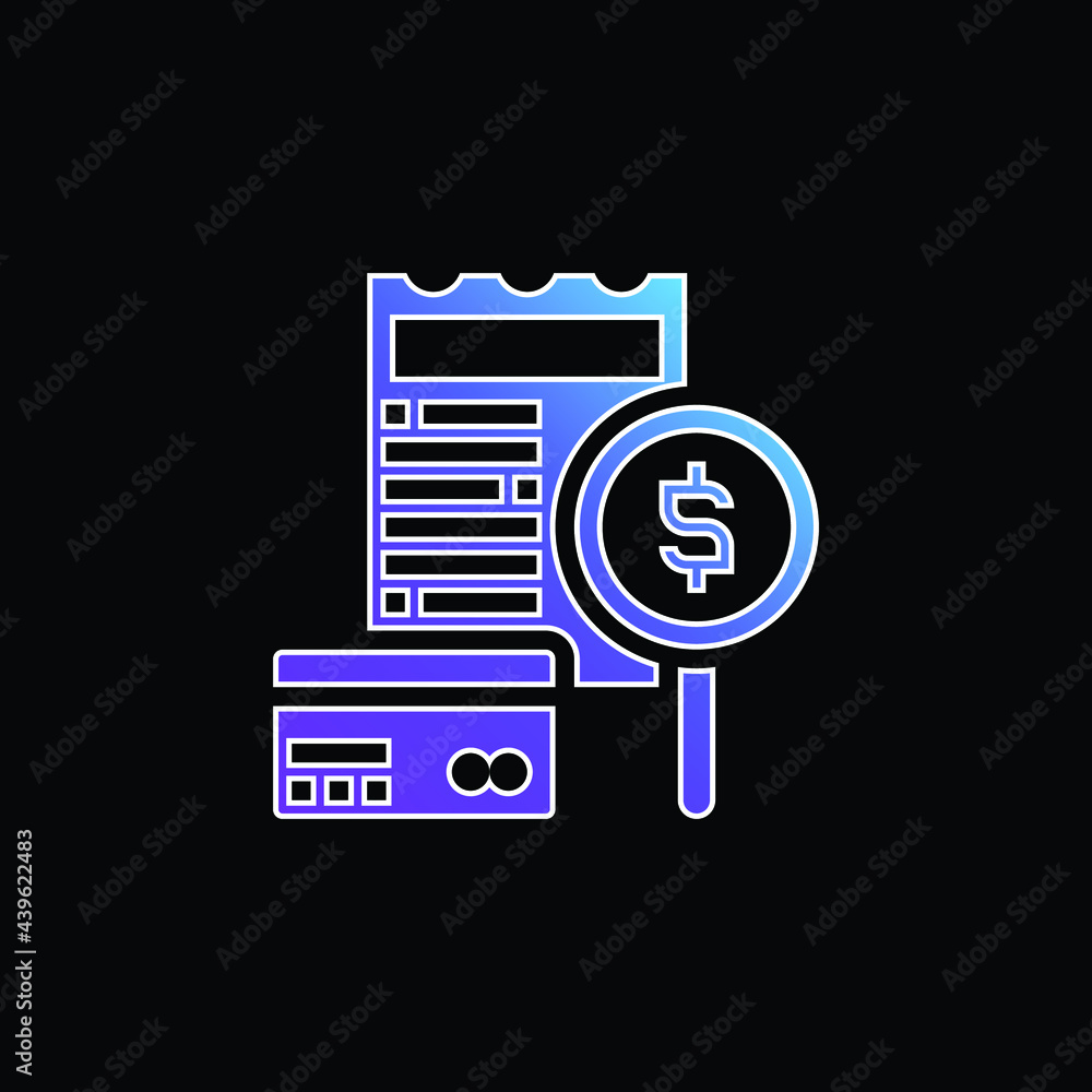 Billing blue gradient vector icon Billing blue gradient vector icon