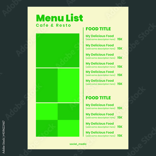 Flyer menu design template editable file vector