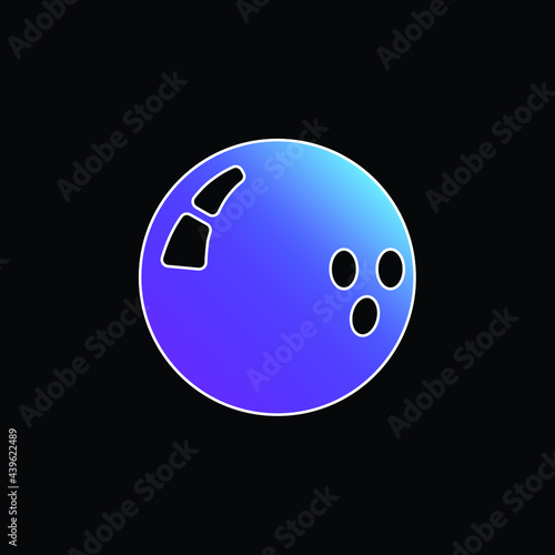 Bowling Ball blue gradient vector icon