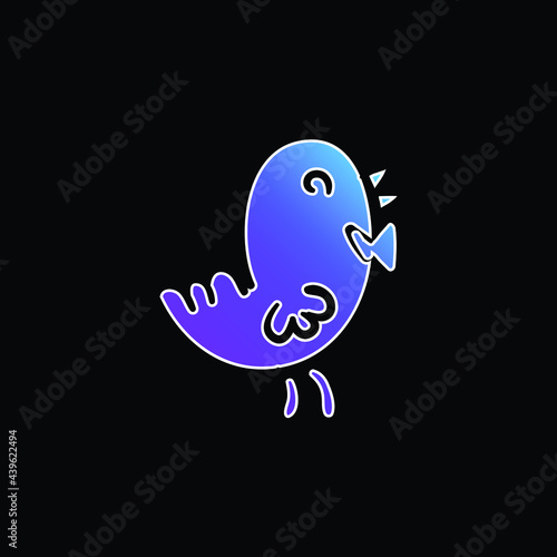 Bird blue gradient vector icon
