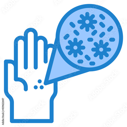 hand blue style icon