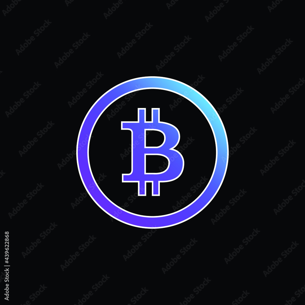 Bitcoin blue gradient vector icon Bitcoin blue gradient vector icon