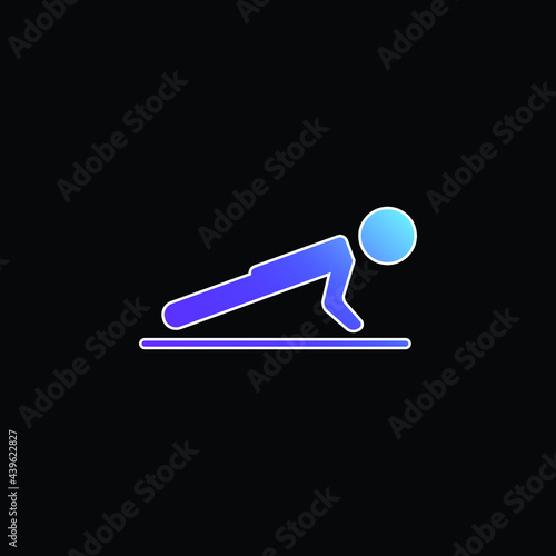 Boy Doing Pushups blue gradient vector icon