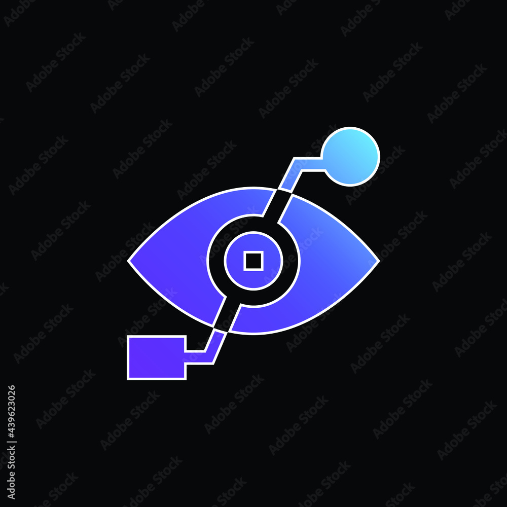 Bionic Eye blue gradient vector icon Bionic Eye blue gradient vector icon