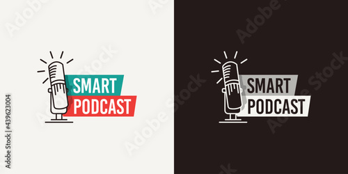 Podcast creators logo design concept