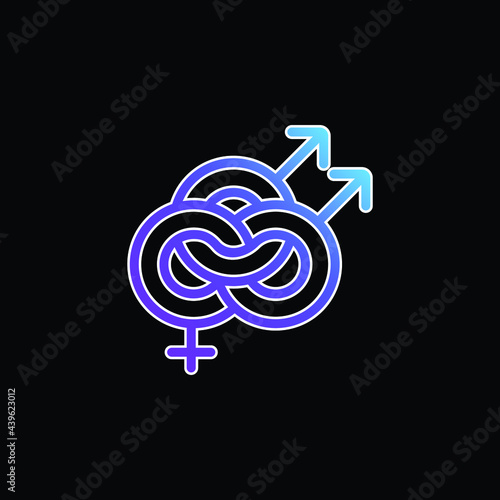 Bisexual blue gradient vector icon