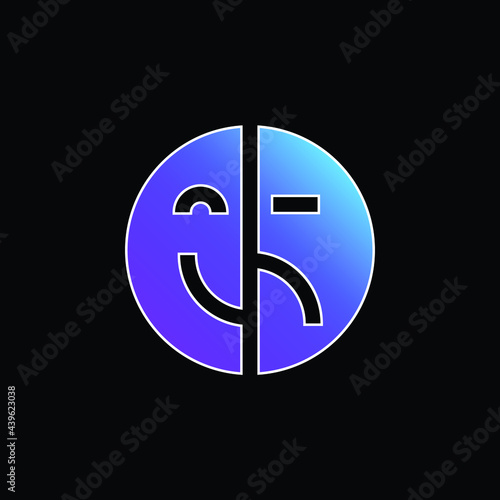 Bipolar blue gradient vector icon