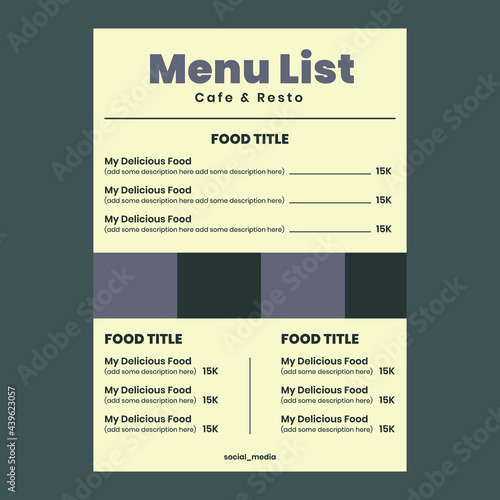 Flyer menu design template editable file vector