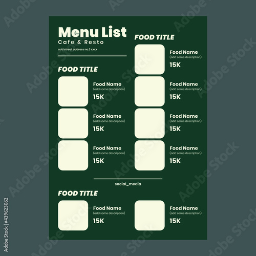 Flyer menu design template editable file vector
