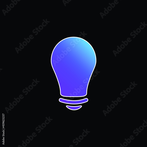 Black Lightbulb blue gradient vector icon