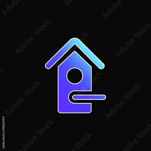 Bird House blue gradient vector icon