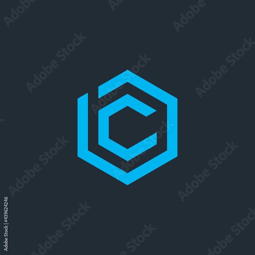 BC letter hexagon logo. Universal vector icons